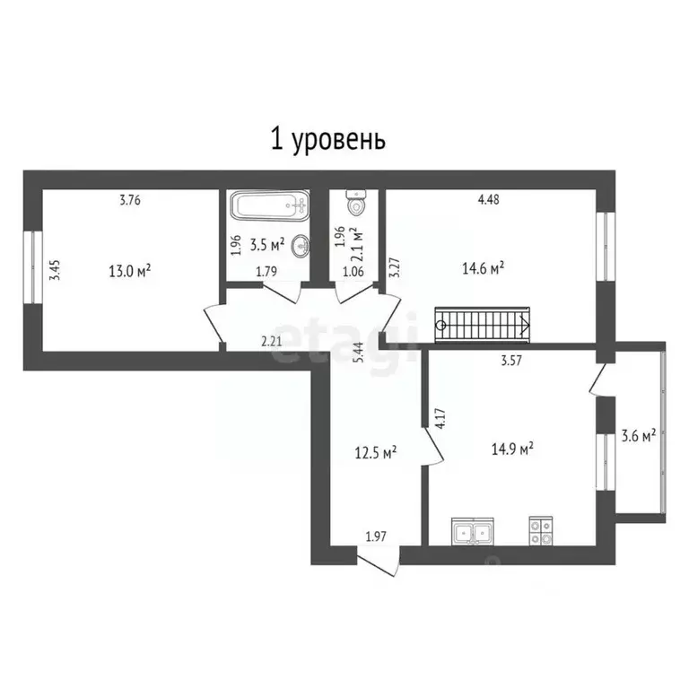 3-к кв. Калининградская область, Гурьевский муниципальный округ, пос. ... - Фото 2