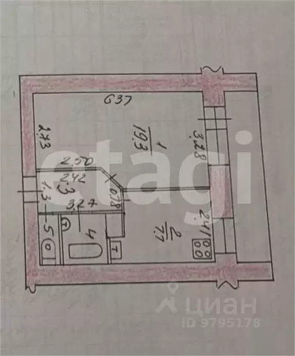 1-к кв. Татарстан, Казань ул. Мусина, 69к2 (35.0 м) - Фото 2