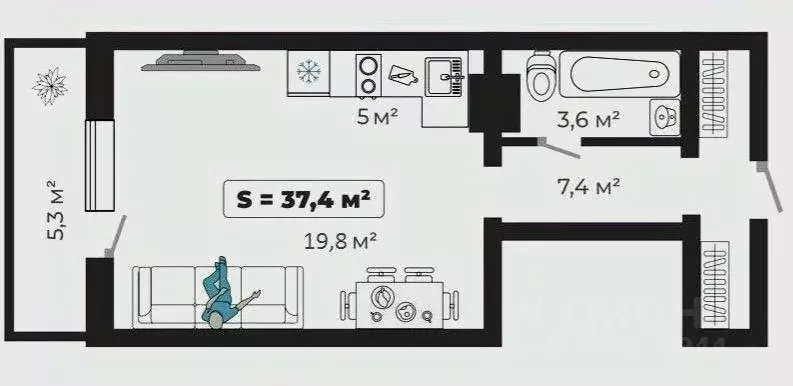Студия Красноярский край, Минусинск ул. Трегубенко, 65 (37.4 м) - Фото 1