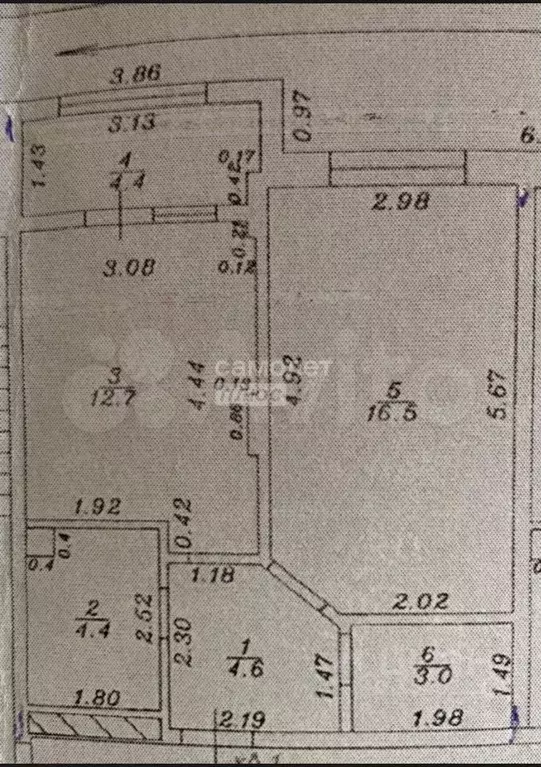 1-к. квартира, 46 м, 1/6 эт. - Фото 0