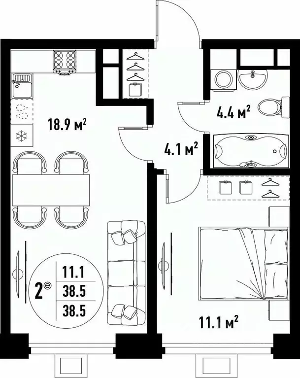 2-к кв. Астраханская область, Астрахань ул. Бэра, 29 (38.5 м) - Фото 2