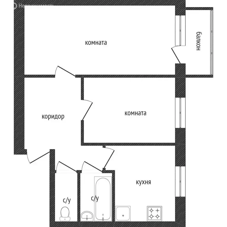 2-комнатная квартира: Калуга, улица Шахтёров, 5 (45.4 м) - Фото 1