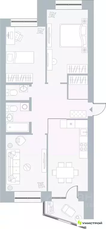 3-к кв. Пермский край, Пермь Рионская ул., 4А (75.73 м) - Фото 0