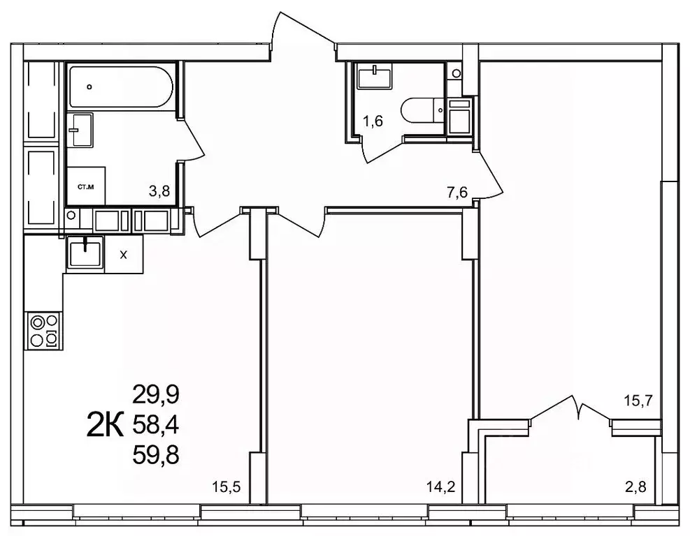 2-к кв. Нижегородская область, Нижний Новгород д. Анкудиновка, КМ ... - Фото 1