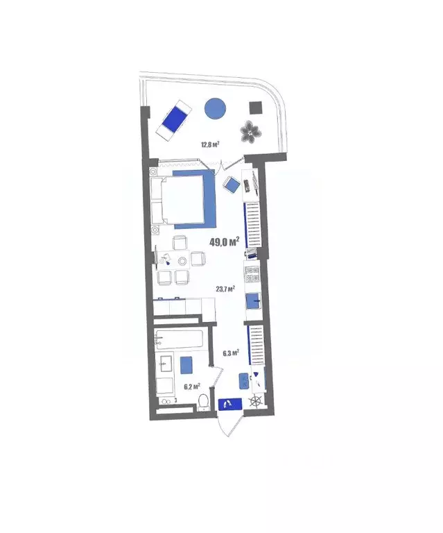 Студия Крым, Судак ул. Набережная, 75 (49.0 м) - Фото 1