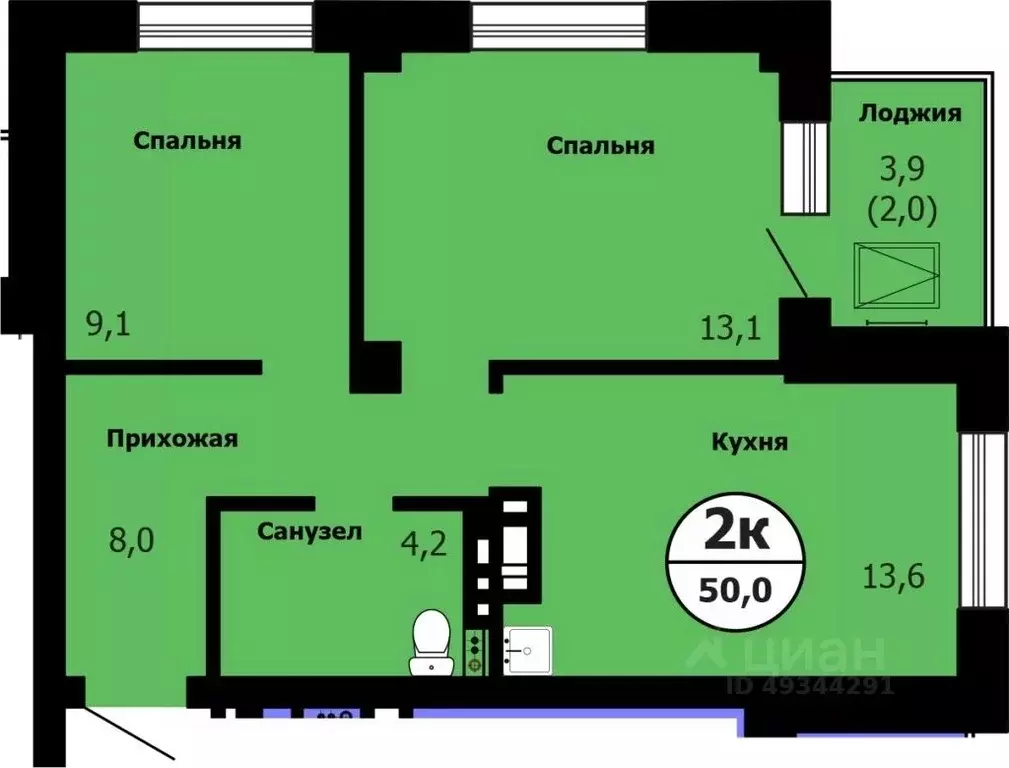 2-к кв. Красноярский край, Красноярск Сад № 2 Локомотивного Депо СНТ, ... - Фото 1