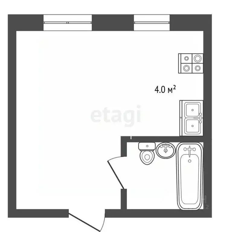 Студия Забайкальский край, Чита ул. Столярова, 23 (28.0 м) - Фото 2