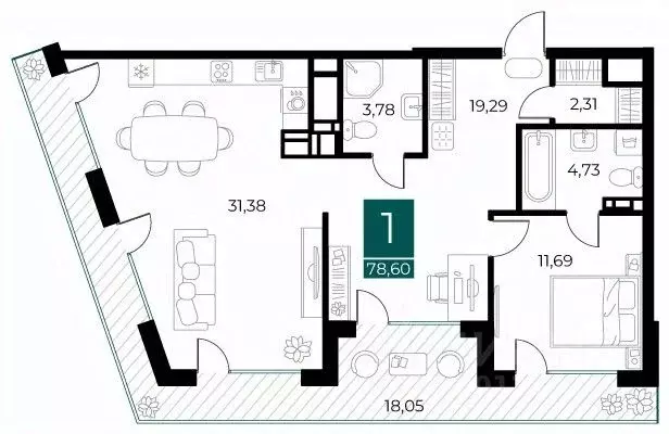 1-к кв. Рязанская область, Рязань Арт Кварталы жилой комплекс (78.6 м) - Фото 0