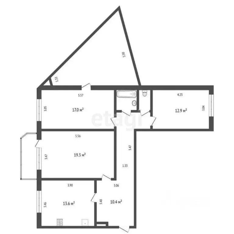3-к кв. Тюменская область, Тюмень ул. Московский Тракт, 169 (85.1 м) - Фото 2