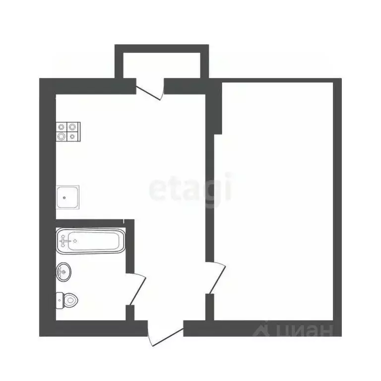 1-к кв. Ярославская область, Ярославль Кавказская ул., 28А (35.2 м) - Фото 2