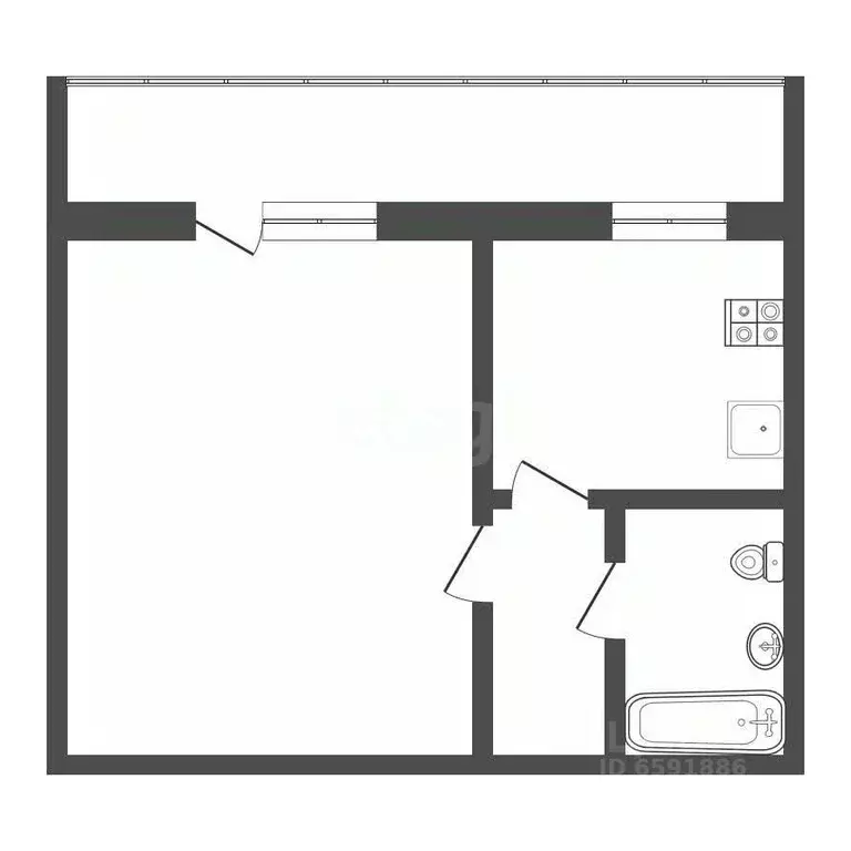 1-к кв. Тульская область, Богородицк Западный мкр, 10Б (26.2 м) - Фото 2