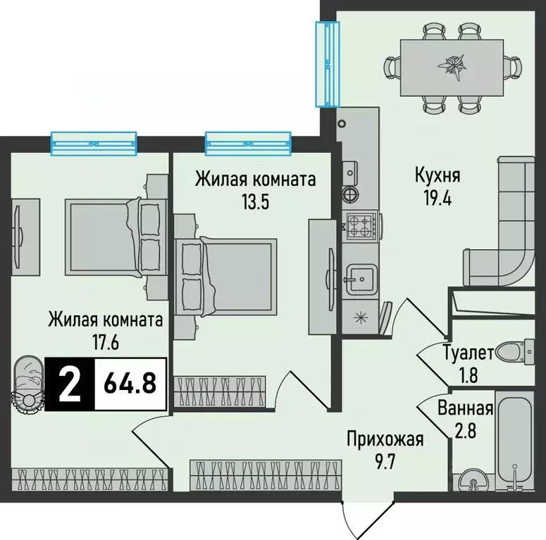 2-к кв. Ставропольский край, Железноводск городской округ, пос. ... - Фото 0