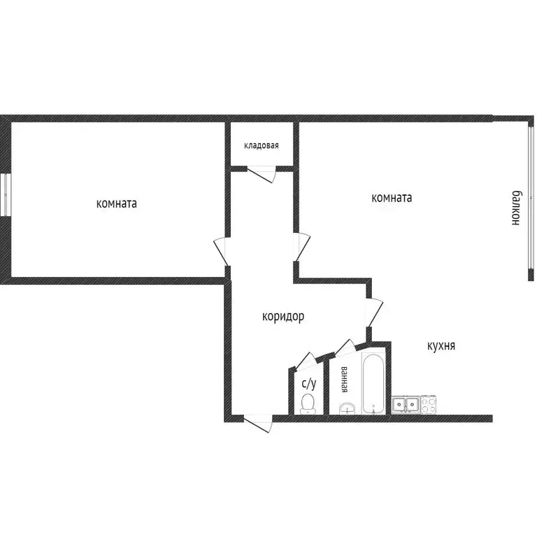 2-комнатная квартира: Нижний Тагил, улица Черных, 38 (44 м) - Фото 1