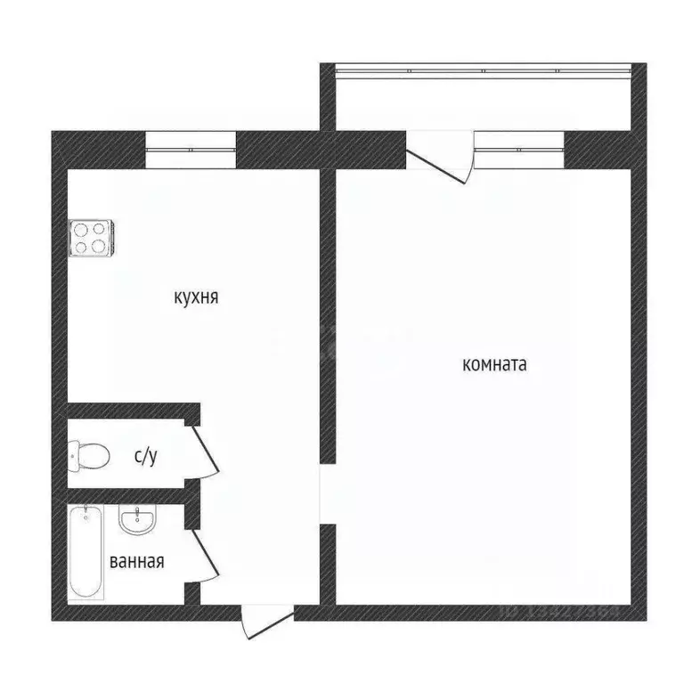 1-к кв. Курганская область, Курган Куртамышская ул., 18 (32.5 м) - Фото 1