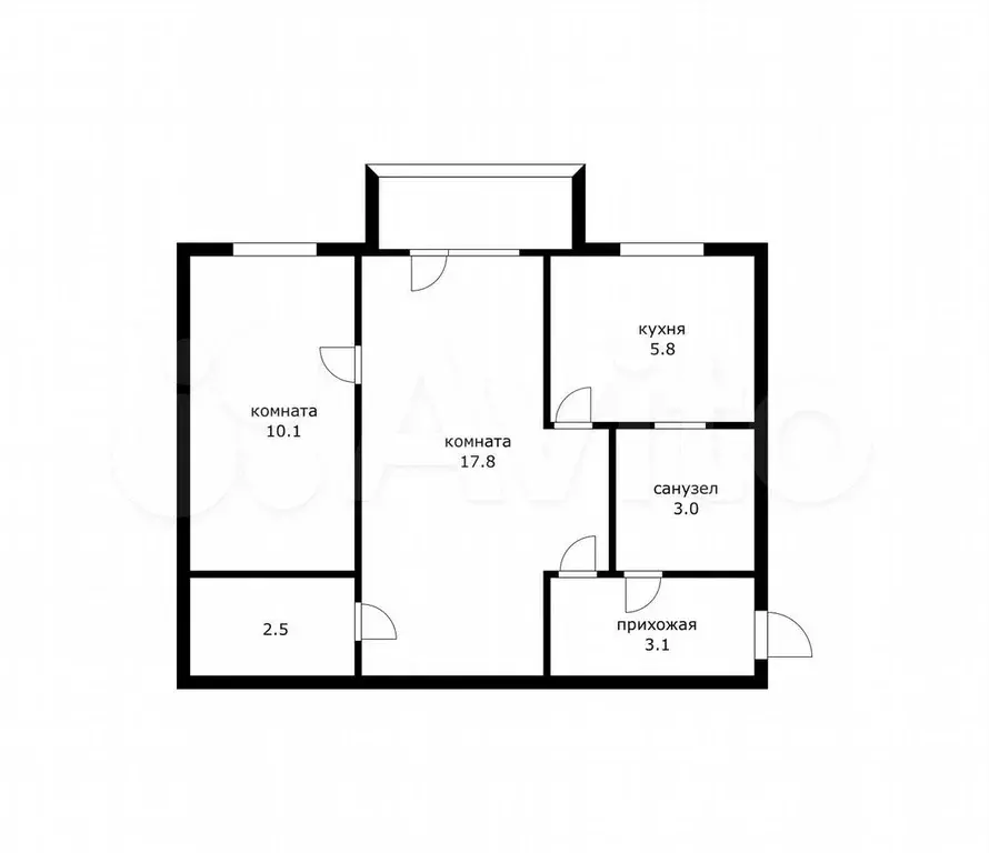 2-к. квартира, 47 м, 2/5 эт. - Фото 0