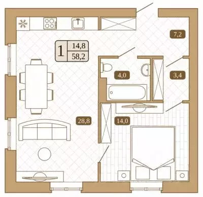 1-к кв. Московская область, Сергиев Посад Белый город жилой комплекс ... - Фото 1