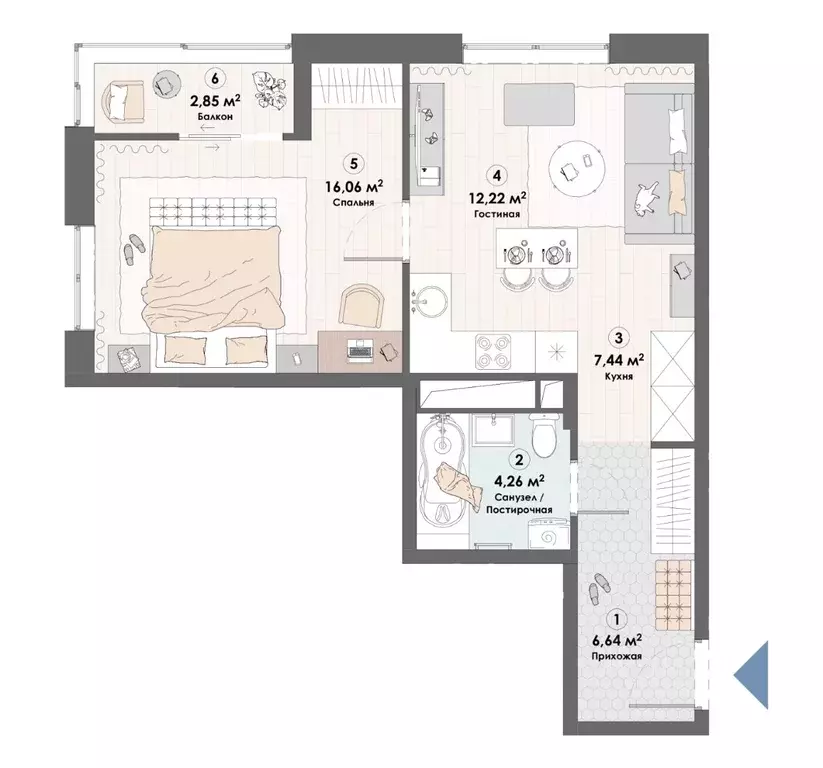 1-к кв. Московская область, Пушкино Надсоновский туп. (49.47 м) - Фото 1