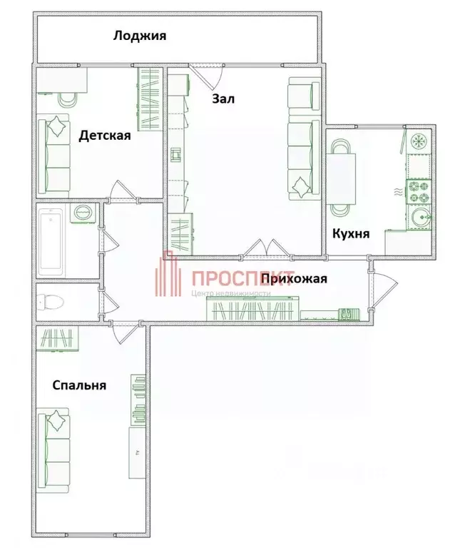 3-к кв. Пензенская область, Пенза просп. Строителей, 48 (61.2 м) - Фото 1