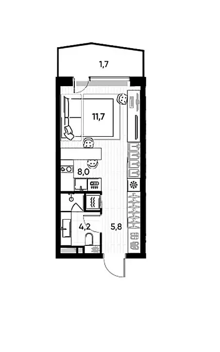 Продаётся квартира-студия, 31.4 м - Фото 0