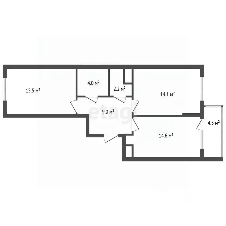 2-к кв. Санкт-Петербург Бокситогорская ул., 33 (59.2 м) - Фото 2