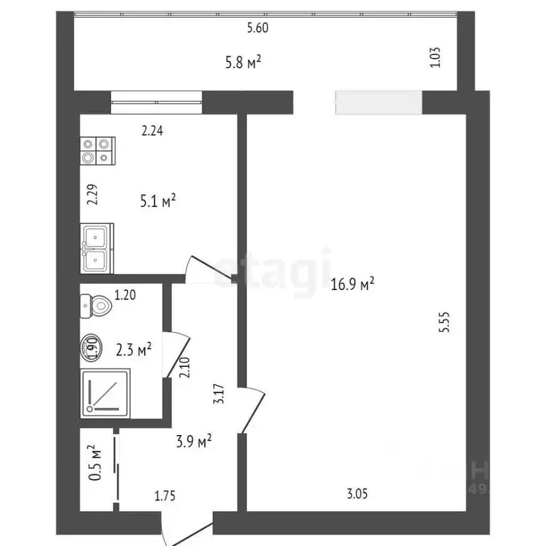 1-к кв. Краснодарский край, Геленджик ул. Свердлова, 8 (30.9 м) - Фото 1