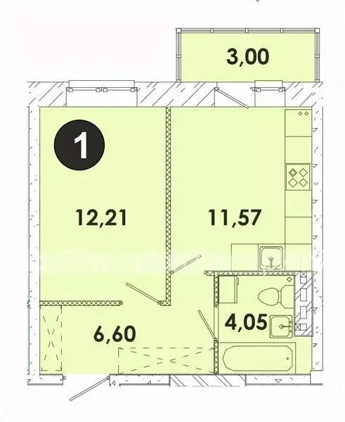 1-к кв. Иркутская область, Иркутский муниципальный округ, пос. ... - Фото 1
