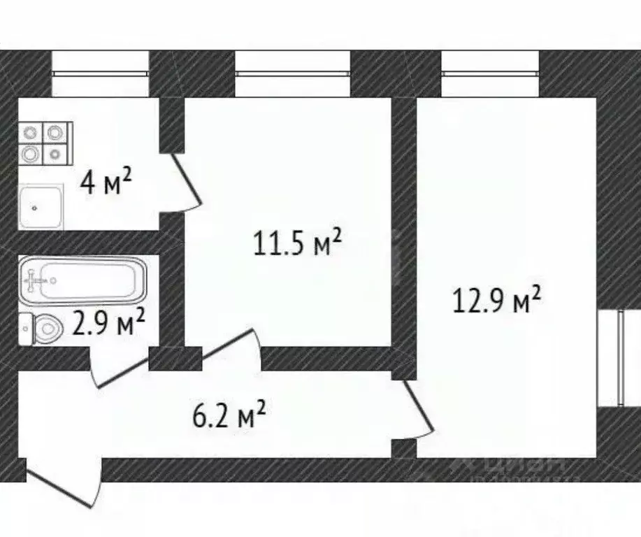 2-к кв. Нижегородская область, Бор ул. Толстого, 10 (38.0 м) - Фото 2