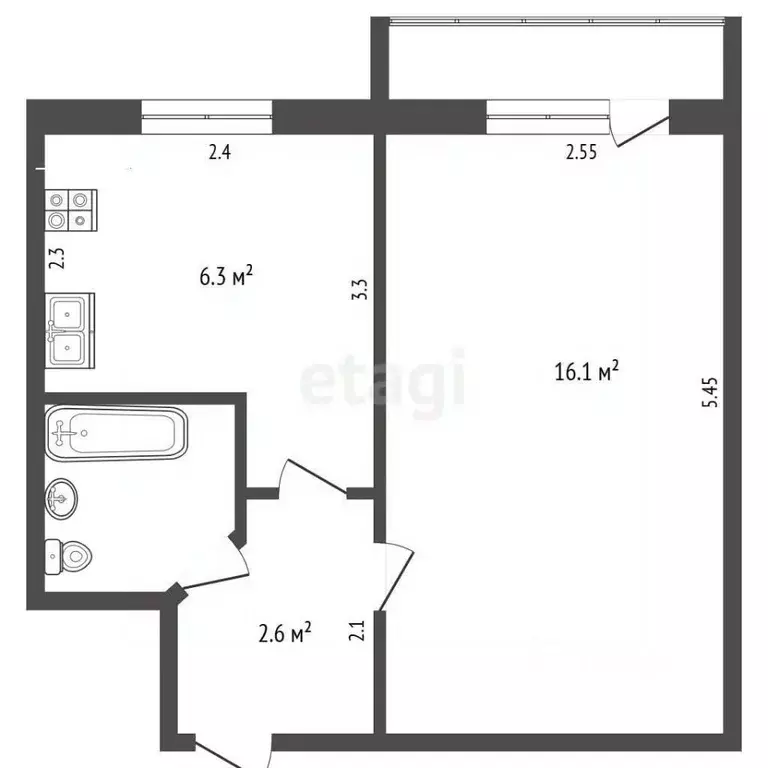 1-к кв. Крым, Белогорск ул. Николая Бойко, 3 (27.5 м) - Фото 2