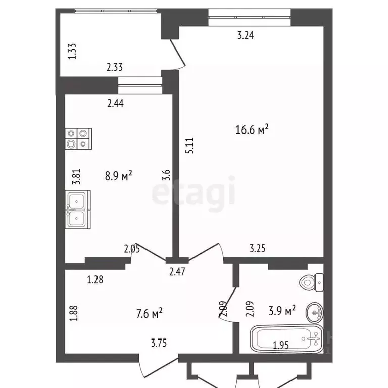 1-к кв. Севастополь ул. Горпищенко, 143к2 (37.0 м) - Фото 2