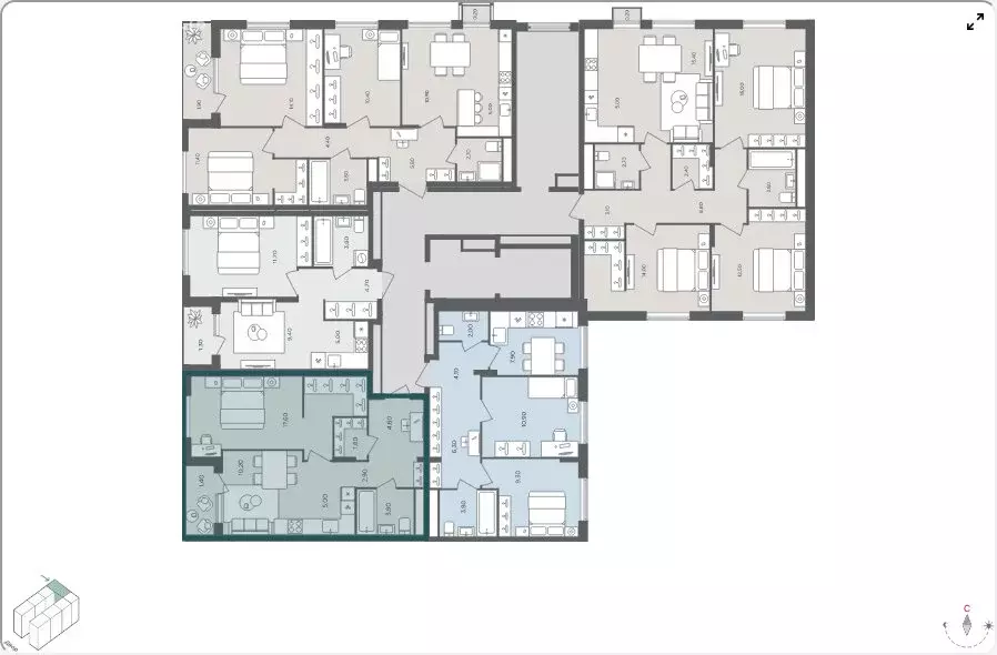 2-комнатная квартира: село Перхушково, микрорайон Равновесие, 4 (45.4 ... - Фото 2