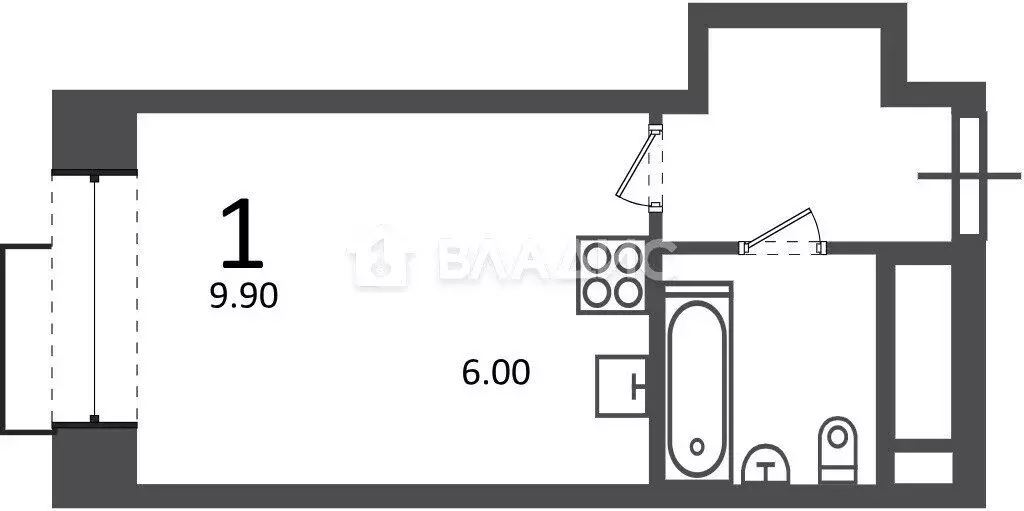 Квартира-студия: Москва, Клинская улица, 2А (24.9 м) - Фото 1