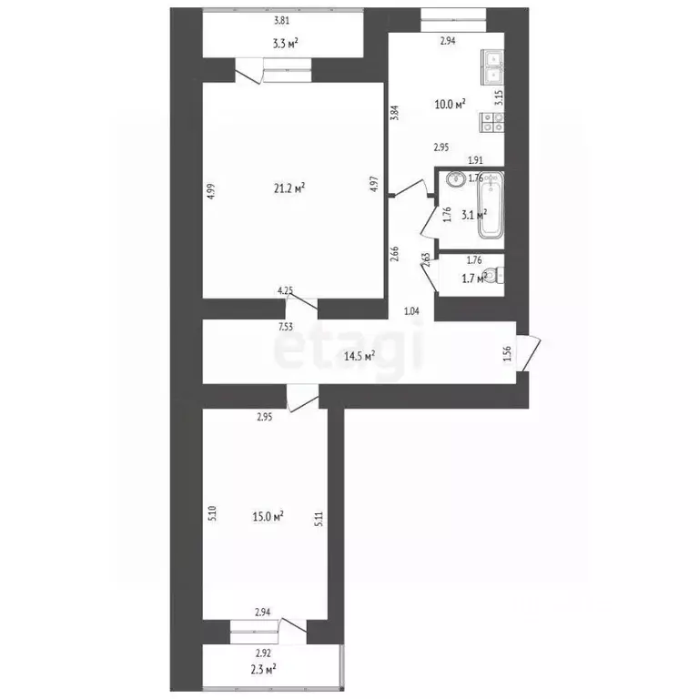 2-к кв. Башкортостан, Стерлитамак просп. Октября, 48 (65.5 м) - Фото 2