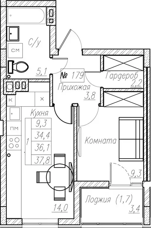 1-к кв. Калининградская область, Пионерский  (36.1 м) - Фото 1
