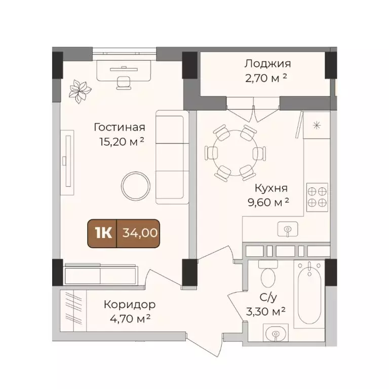 1-комнатная квартира: Краснодар, Прикубанский внутригородской округ, ... - Фото 0