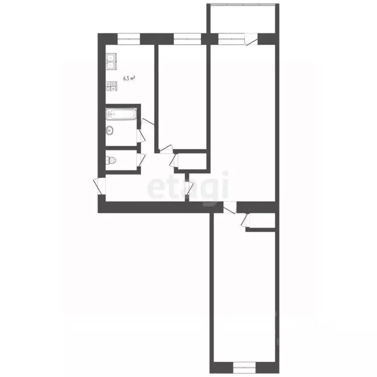 3-к кв. Москва ул. Москворечье, 11 (57.3 м) - Фото 1