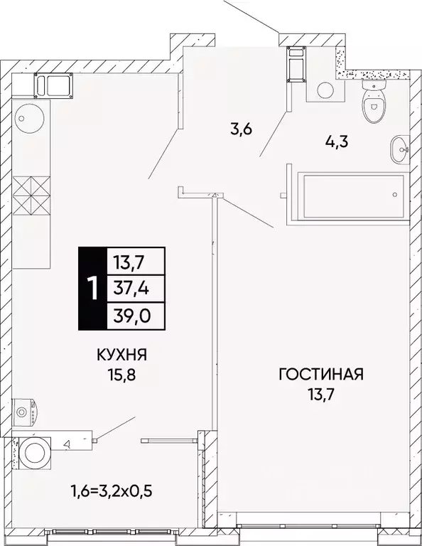 1-к кв. Ростовская область, Ростов-на-Дону Левобережье жилой комплекс ... - Фото 0