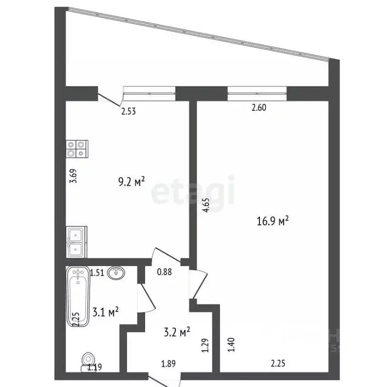 1-к кв. Саха (Якутия), Якутск Ильинка мкр, 1/3 (36.1 м) - Фото 2