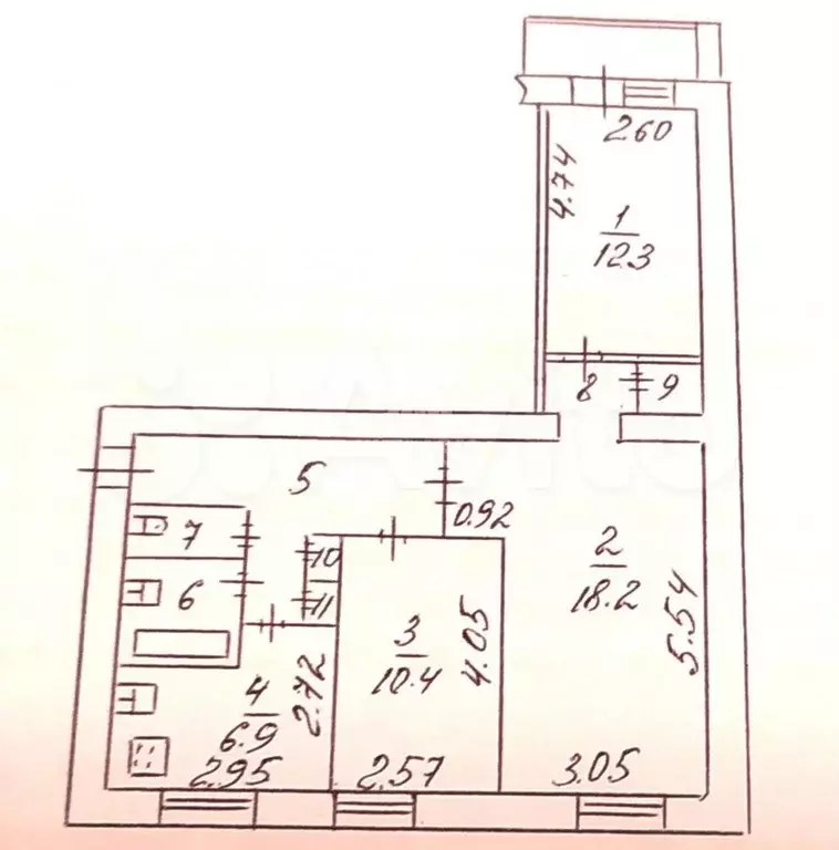 3-к. квартира, 61,5 м, 4/9 эт. - Фото 0