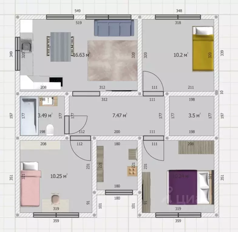 Дом в Самарская область, Красноярский район, Волжский рп ул. ... - Фото 1