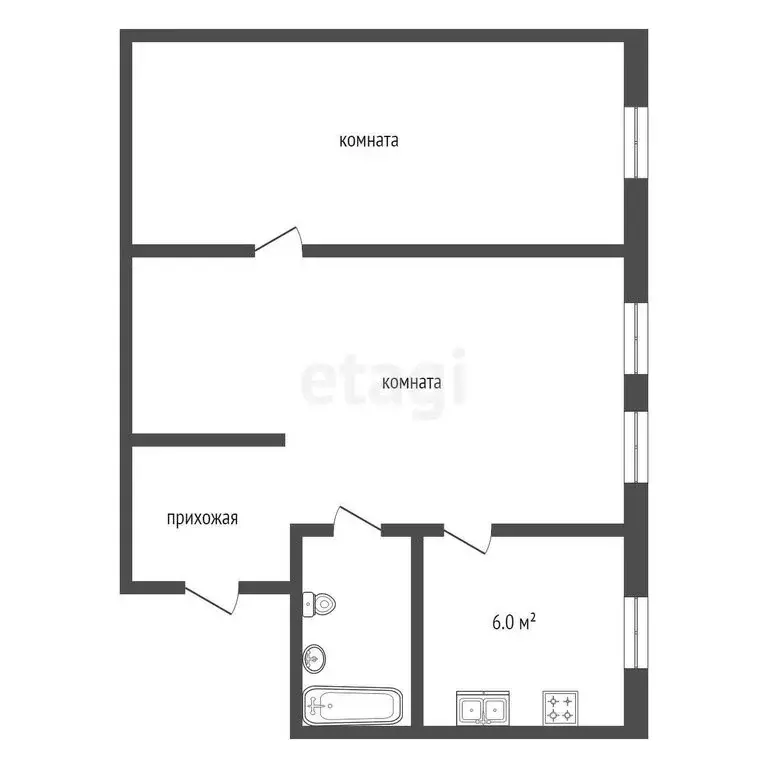 2-комнатная квартира: Муром, Муромская улица, 19 (32.3 м) - Фото 0