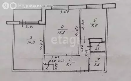 2-комнатная квартира: Салават, улица Островского, 69А (51.7 м) - Фото 1