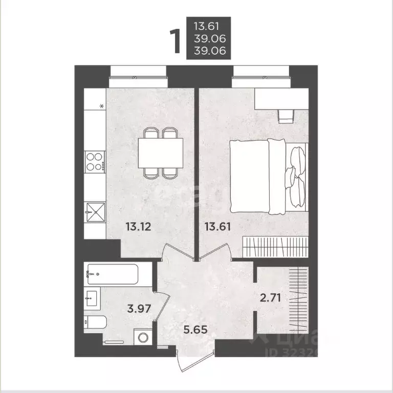 1-к кв. Пермский край, Пермь ул. Космонавта Леонова, 41к2 (39.06 м) - Фото 1
