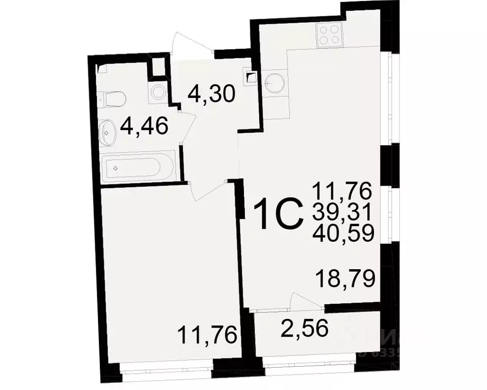 1-к кв. Рязанская область, Рязань Аура жилой комплекс (39.31 м) - Фото 1