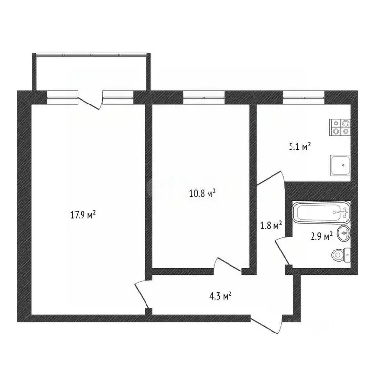 2-к кв. Нижегородская область, Нижний Новгород Московское ш., 209 ... - Фото 2