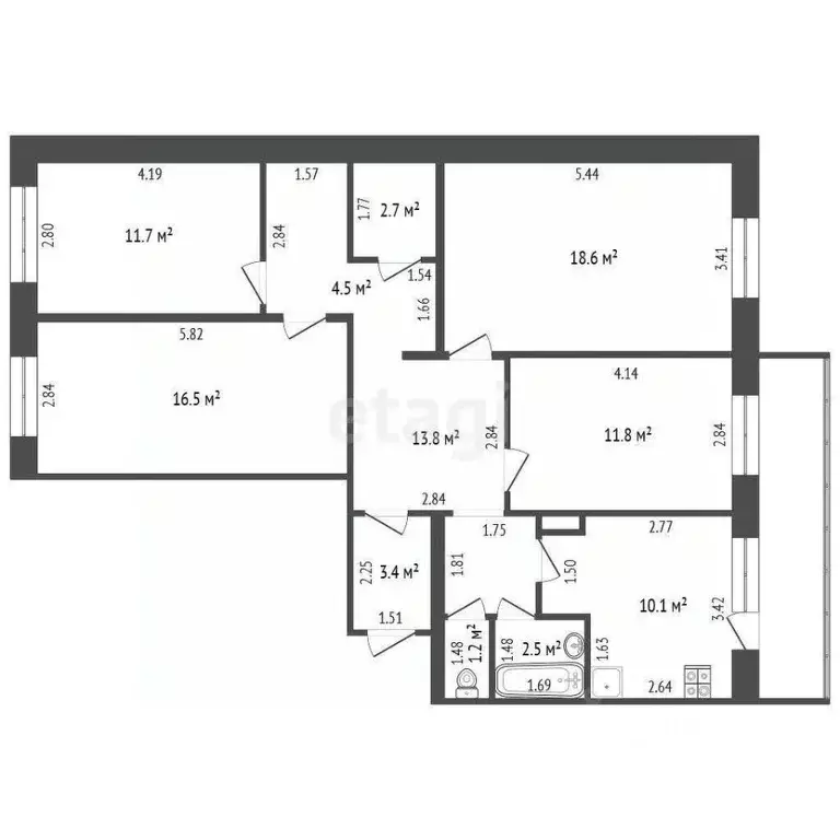 4-к кв. Саха (Якутия), Жатай городской округ, Жатай рп ул. Матросова, ... - Фото 2