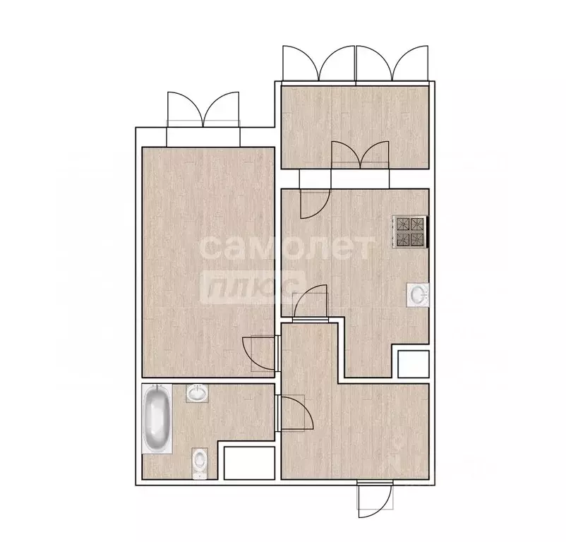 1-к кв. Тюменская область, Тюмень ул. Николая Зелинского, 23/1 (36.7 ... - Фото 2