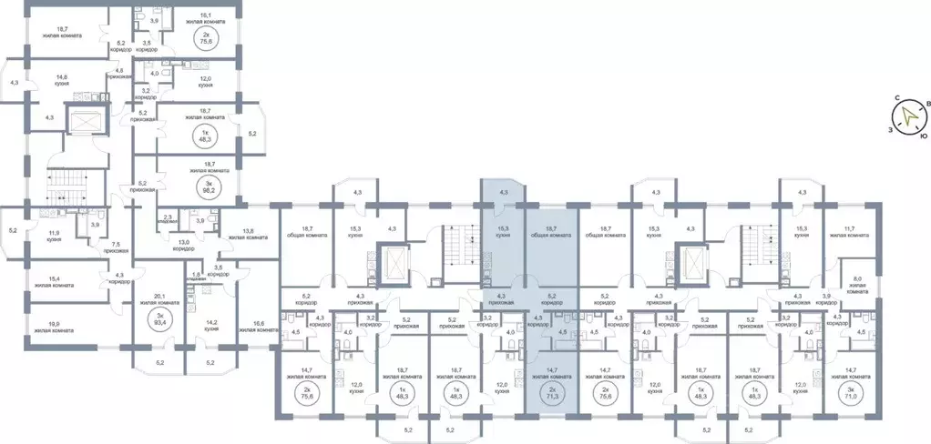 2-к кв. Ханты-Мансийский АО, Нефтеюганск 6-й мкр, 11 (71.3 м) - Фото 1