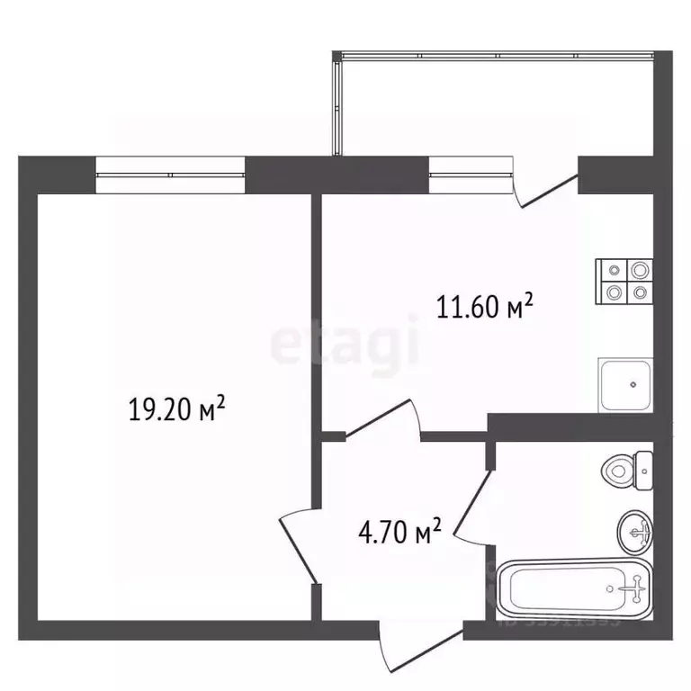 1-к кв. Чувашия, Чебоксары Гражданская ул., 97 (40.0 м) - Фото 2