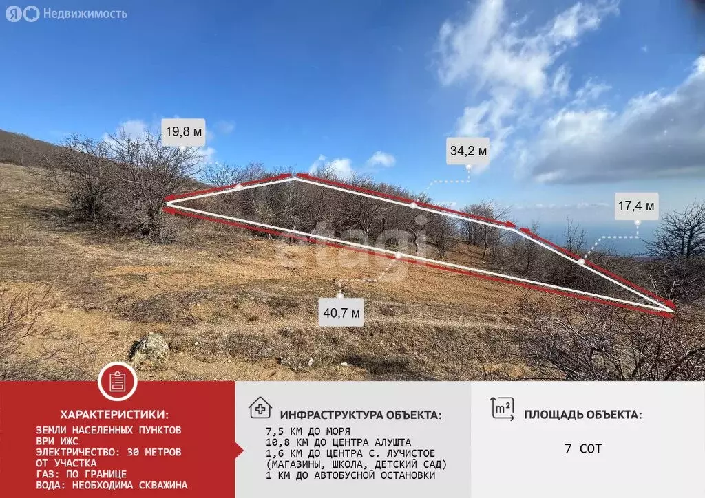 Участок в село Лучистое, микрорайон Доброй надежды (7 м) - Фото 1