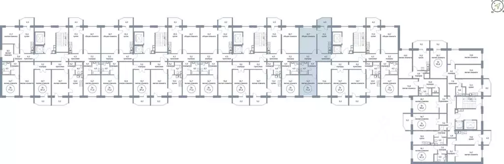 2-к кв. Ханты-Мансийский АО, Нефтеюганск 17-й мкр, 7/1 (71.3 м) - Фото 1